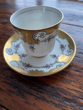 Vintage Coalport Bone China Tea Cup & Saucer Gold Pink Rose England